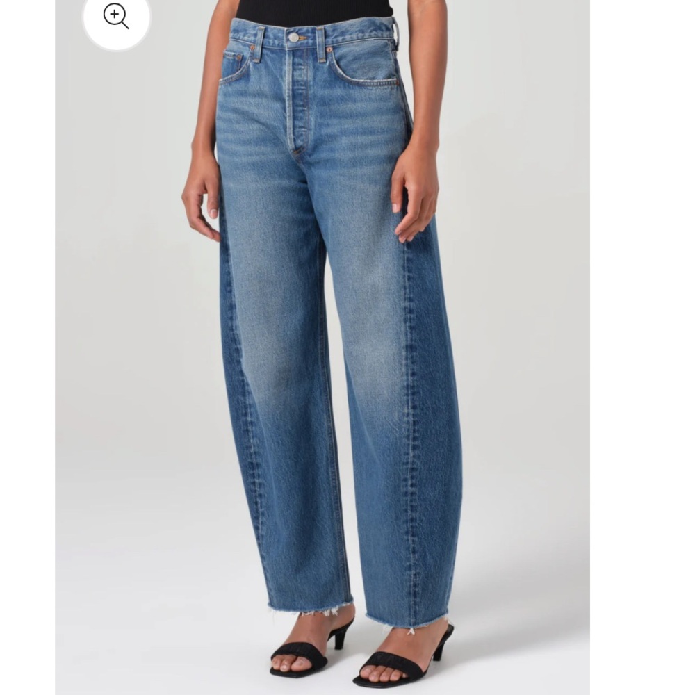 AGOLDE LUNA HIGH RISE PIECED TAPER
IN SPLIT BARREL LEG JEAN